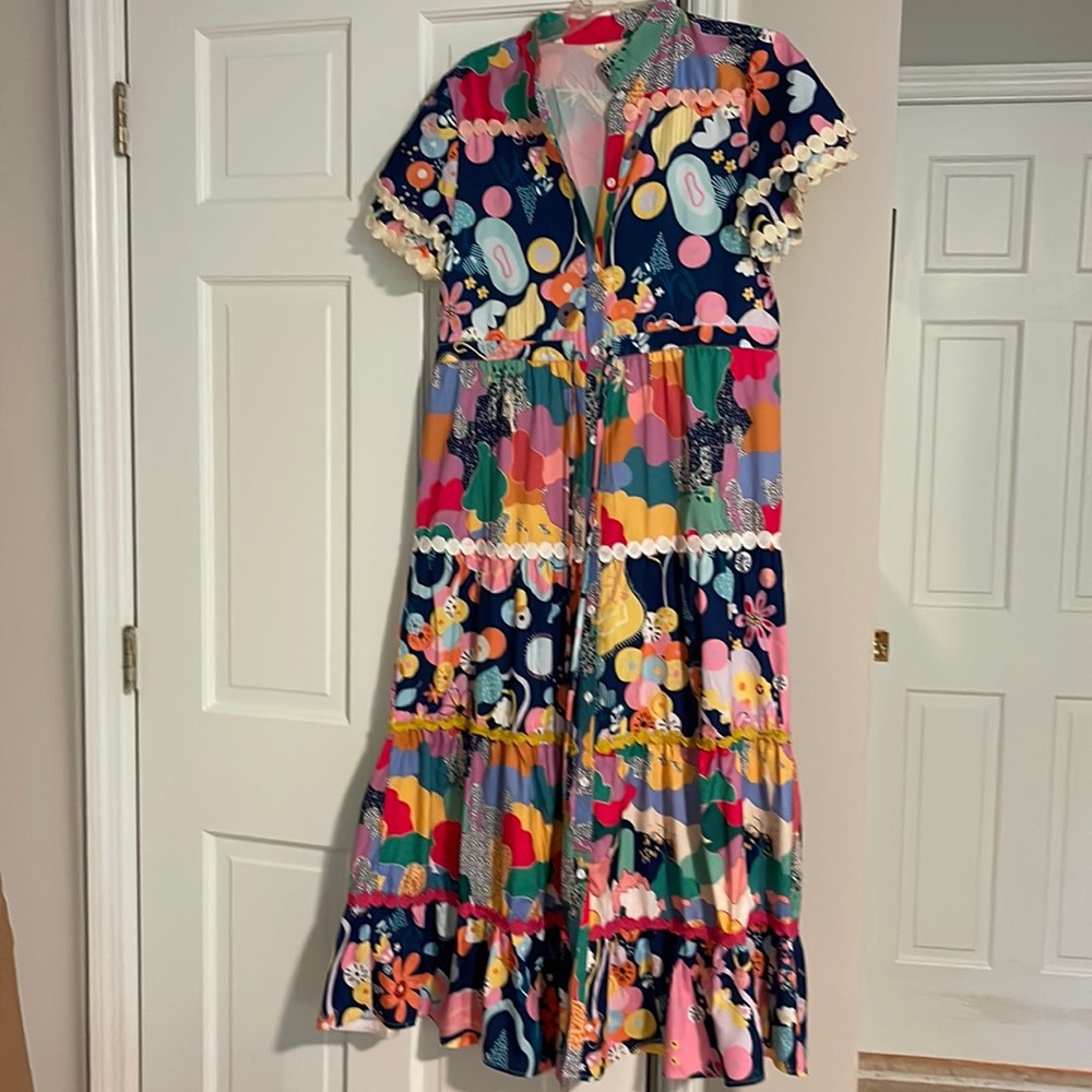 Printed floral maxi dress M